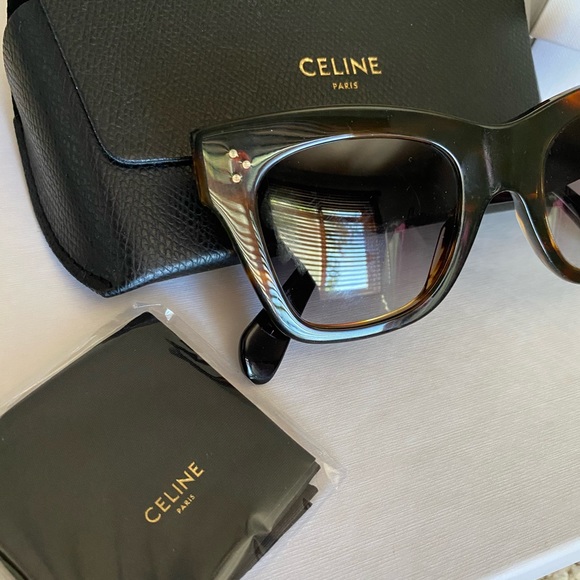 Celine 4004IN 5056K Sunglasses in Shiny Flamed Havana - Picture 6 of 7